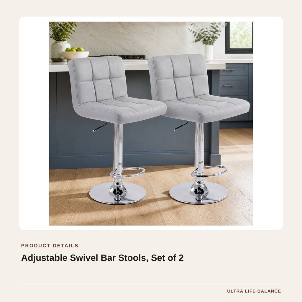 Adjustable Swivel Bar Stools, Set of 2 product detail