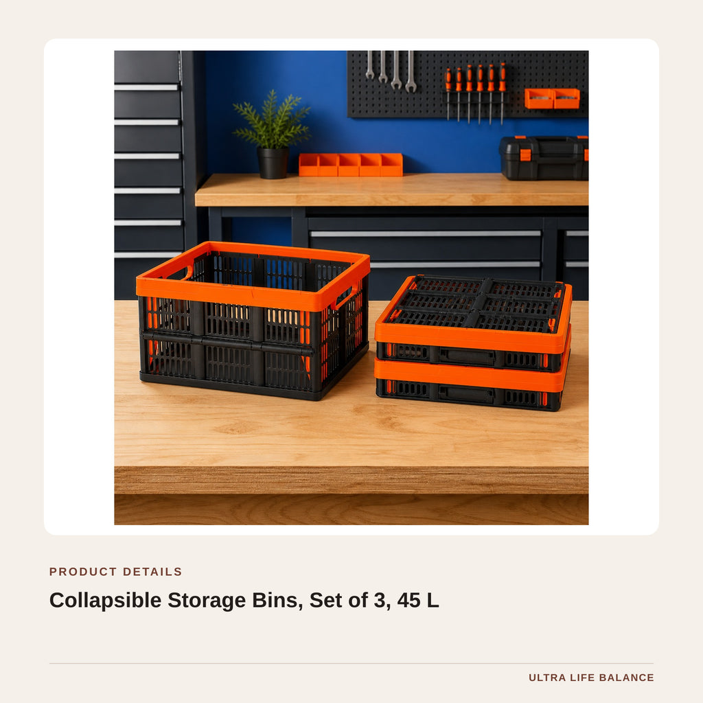 Collapsible Storage Bins, Set of 3, 45 L product detail