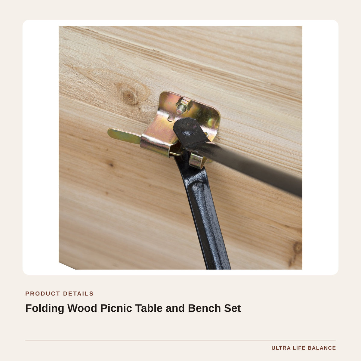 Folding Wood Picnic Table and Bench Set product detail