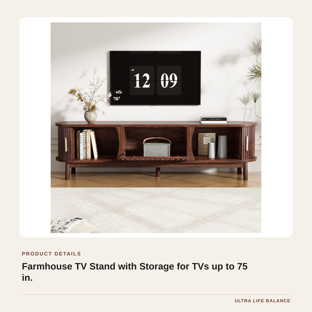 Farmhouse TV Stand with Storage for TVs up to 75 in. product detail
