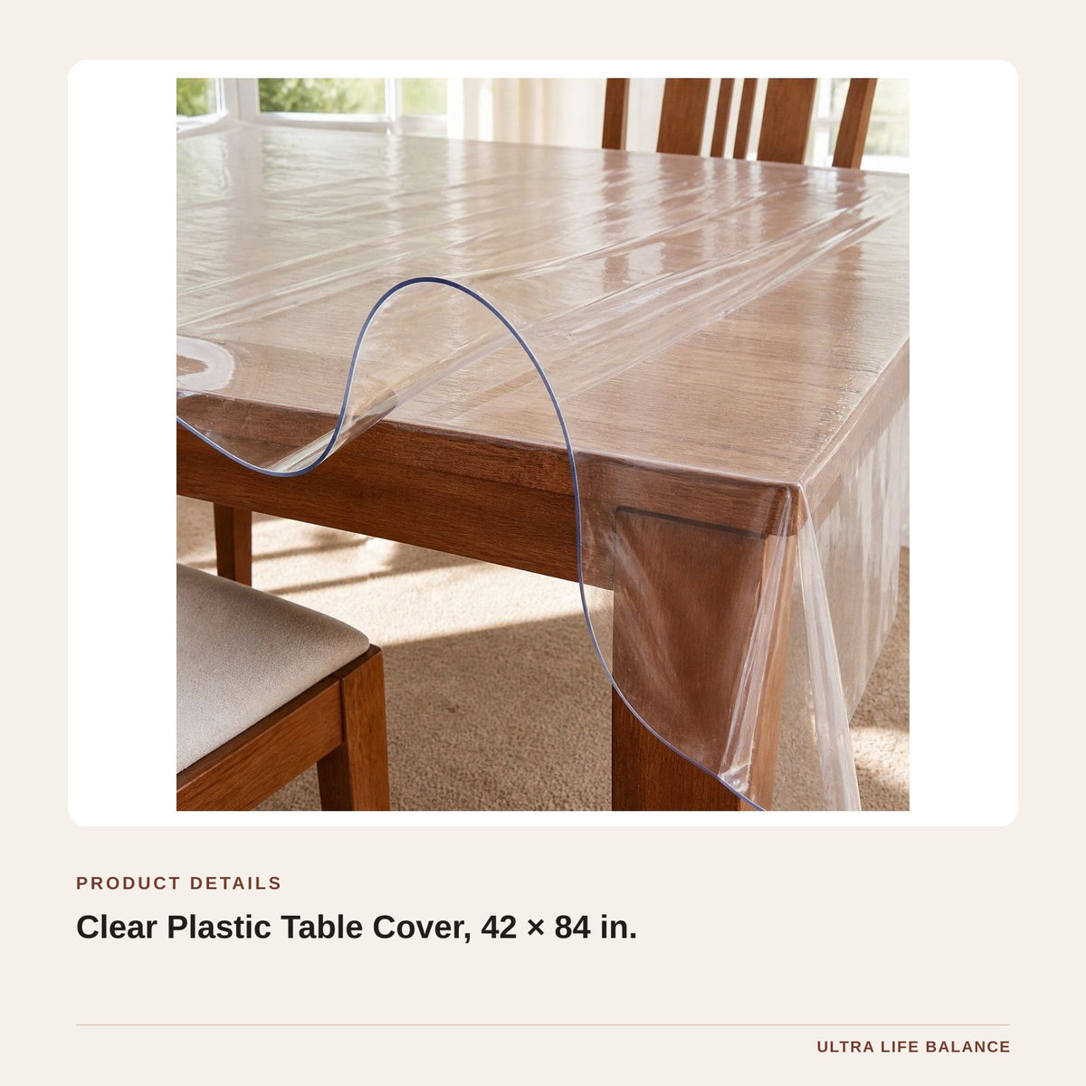 Clear Plastic Table Cover, 42 × 84 in. product detail