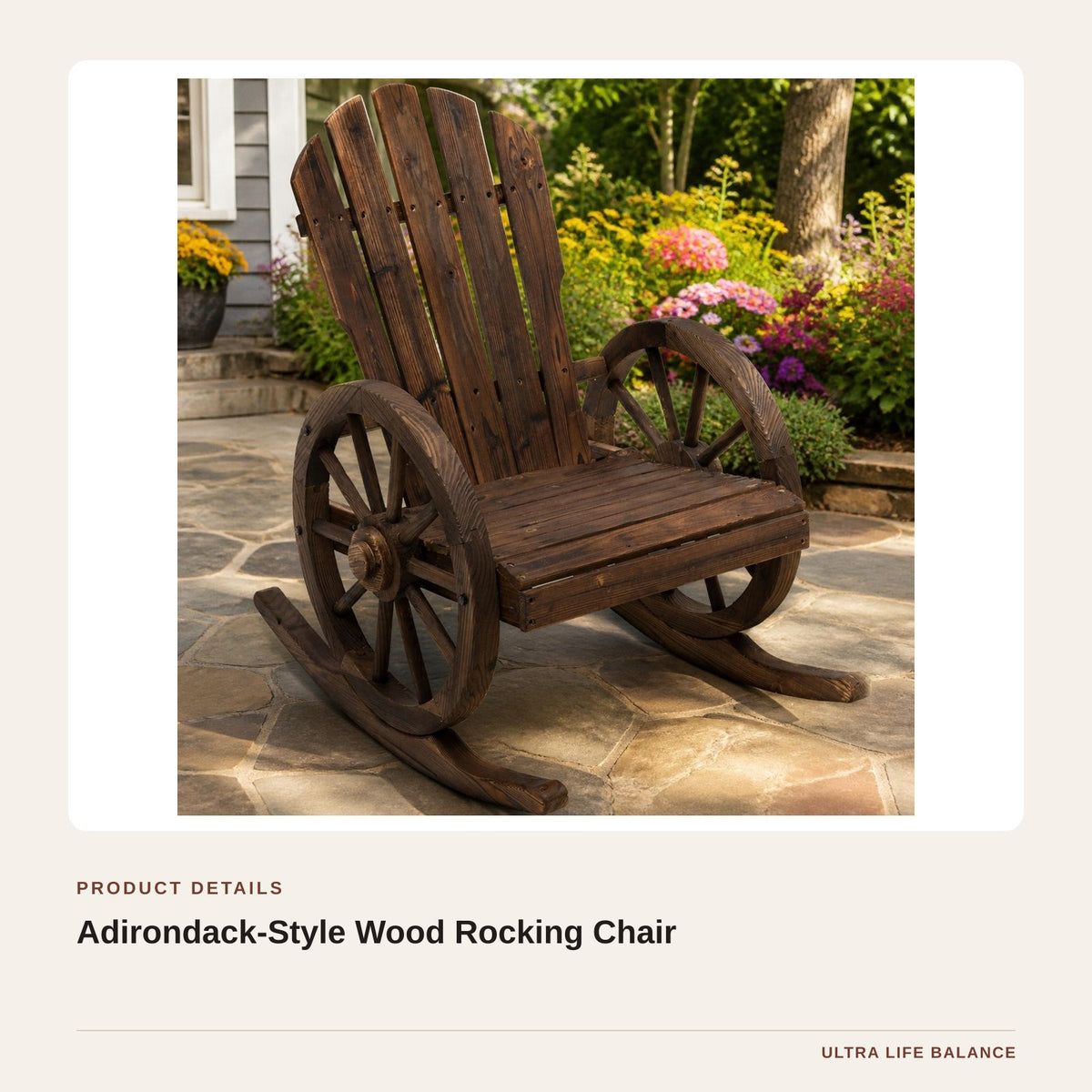 Adirondack-Style Wood Rocking Chair product detail