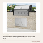 Stainless-Steel Outdoor Kitchen Access Doors, 30 × 21 in. product detail