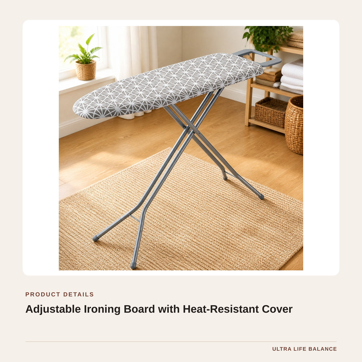 Adjustable Ironing Board with Heat-Resistant Cover product detail