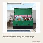 Water-Resistant Patio Storage Box, Green, 230 gal. product detail