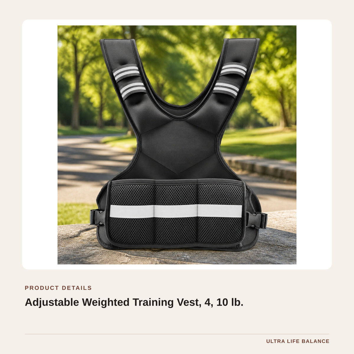 Adjustable Weighted Training Vest, 4, 10 lb. product detail