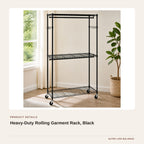 Heavy-Duty Rolling Garment Rack, Black product detail