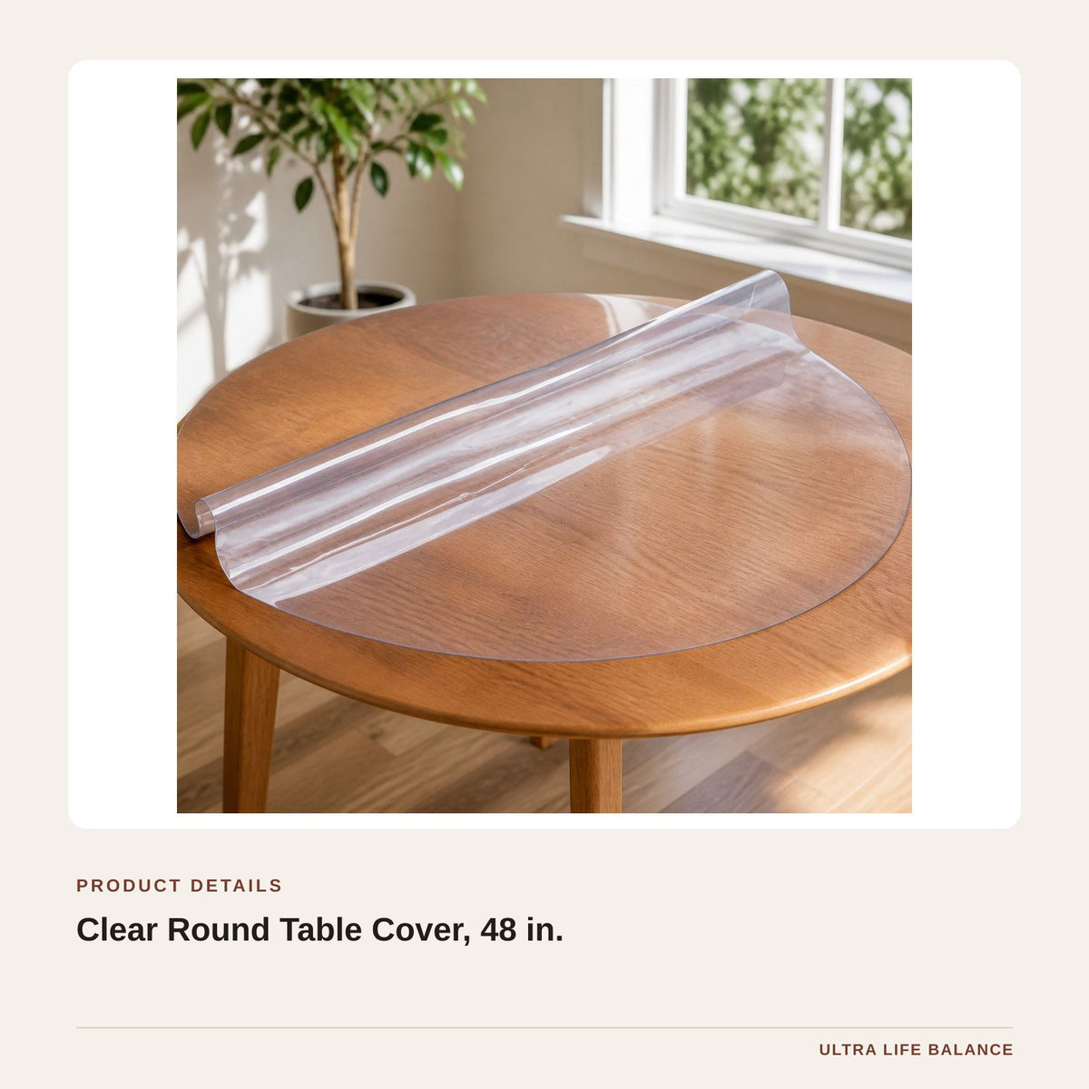 Clear Round Table Cover, 48 in. product detail