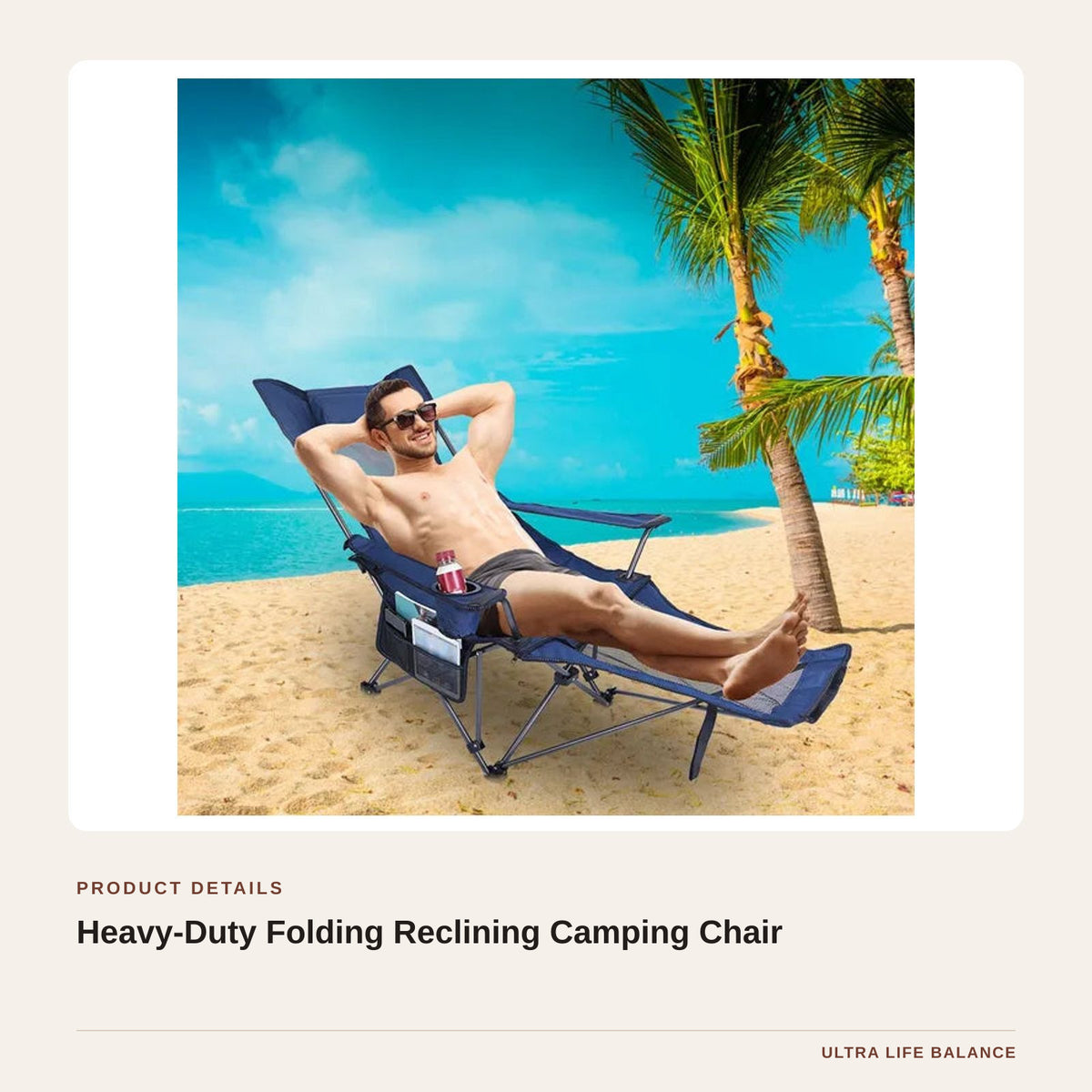 Heavy-Duty Folding Reclining Camping Chair product detail