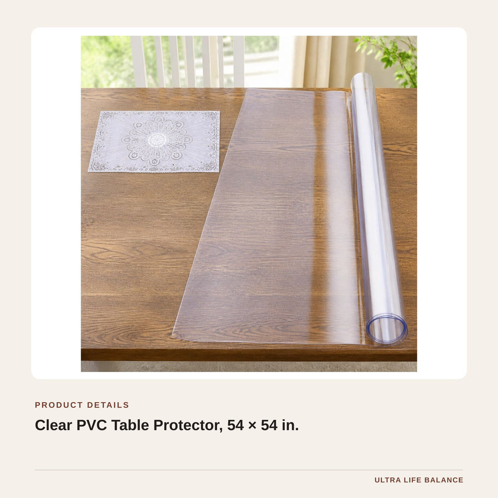 Clear PVC Table Protector, 54 × 54 in. product detail