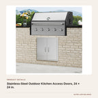 Stainless-Steel Outdoor Kitchen Access Doors, 24 × 24 in. product detail