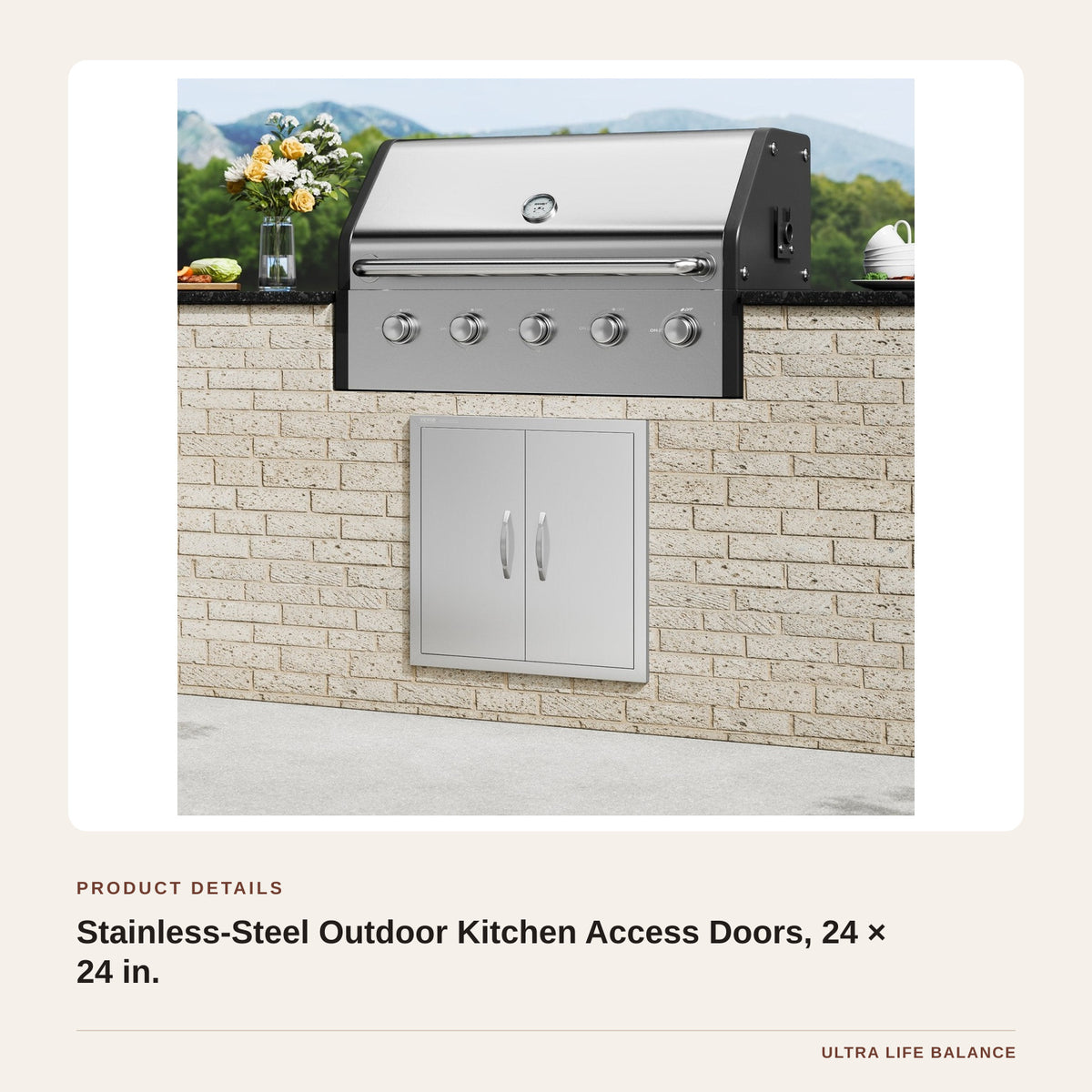 Stainless-Steel Outdoor Kitchen Access Doors, 24 × 24 in. product detail