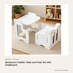 Montessori Toddler Table and Chair Set with Chalkboard product detail