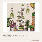 S-Shaped Eight-Tier Plant Stand, 61.8 in. product detail