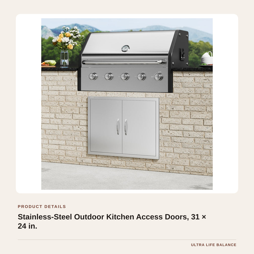 Stainless-Steel Outdoor Kitchen Access Doors, 31 × 24 in. product detail
