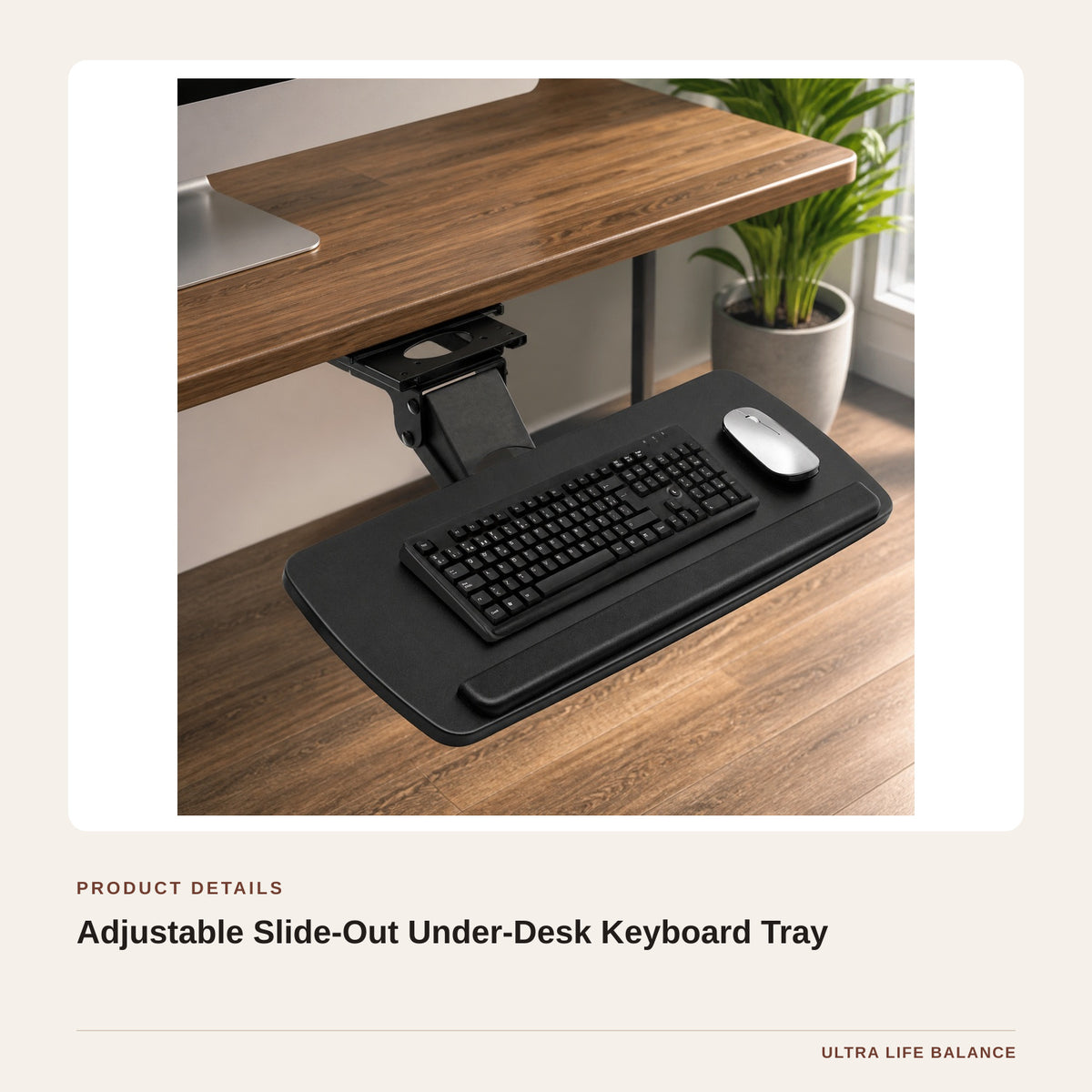 Adjustable Slide-Out Under-Desk Keyboard Tray product detail