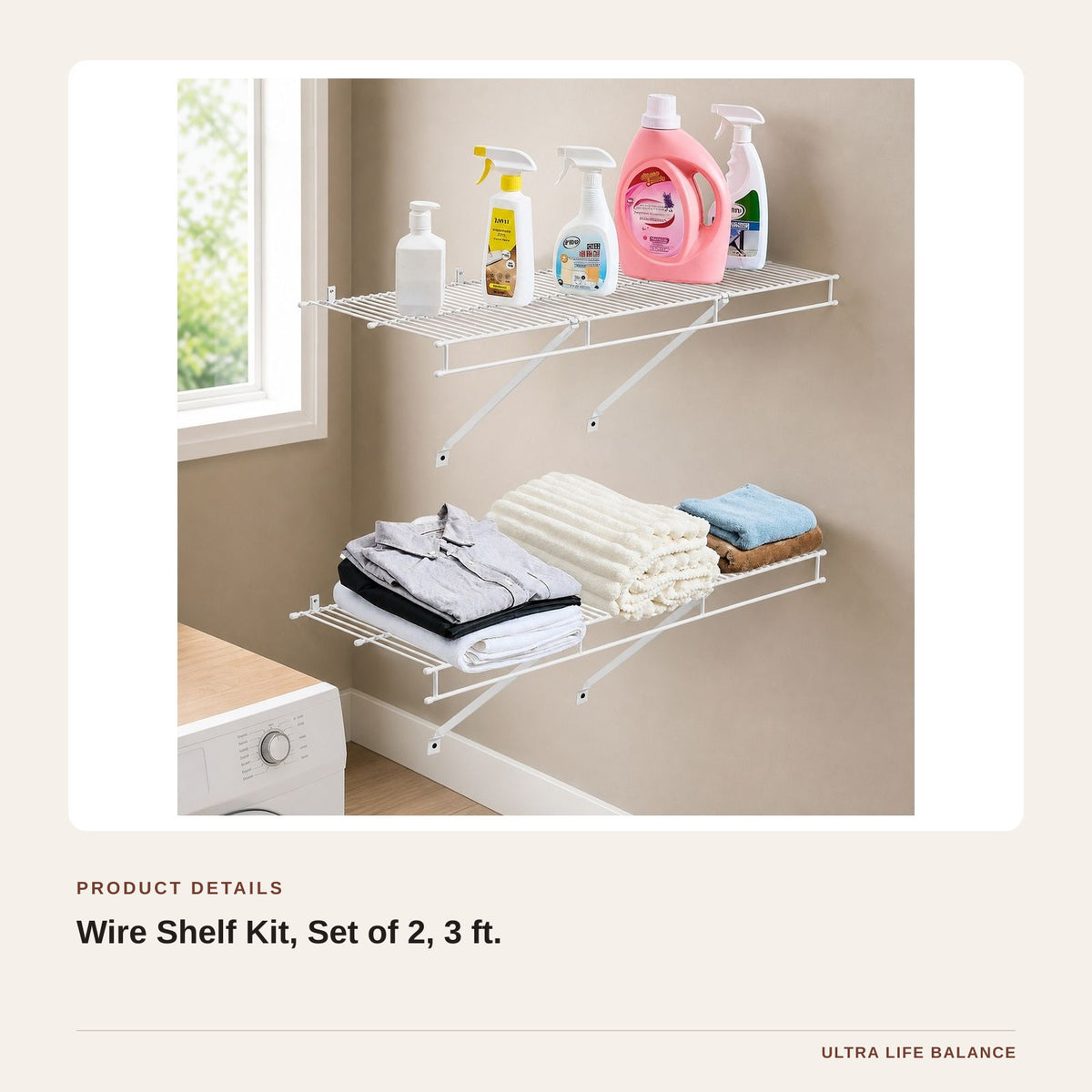 Wire Shelf Kit, Set of 2, 3 ft. product detail