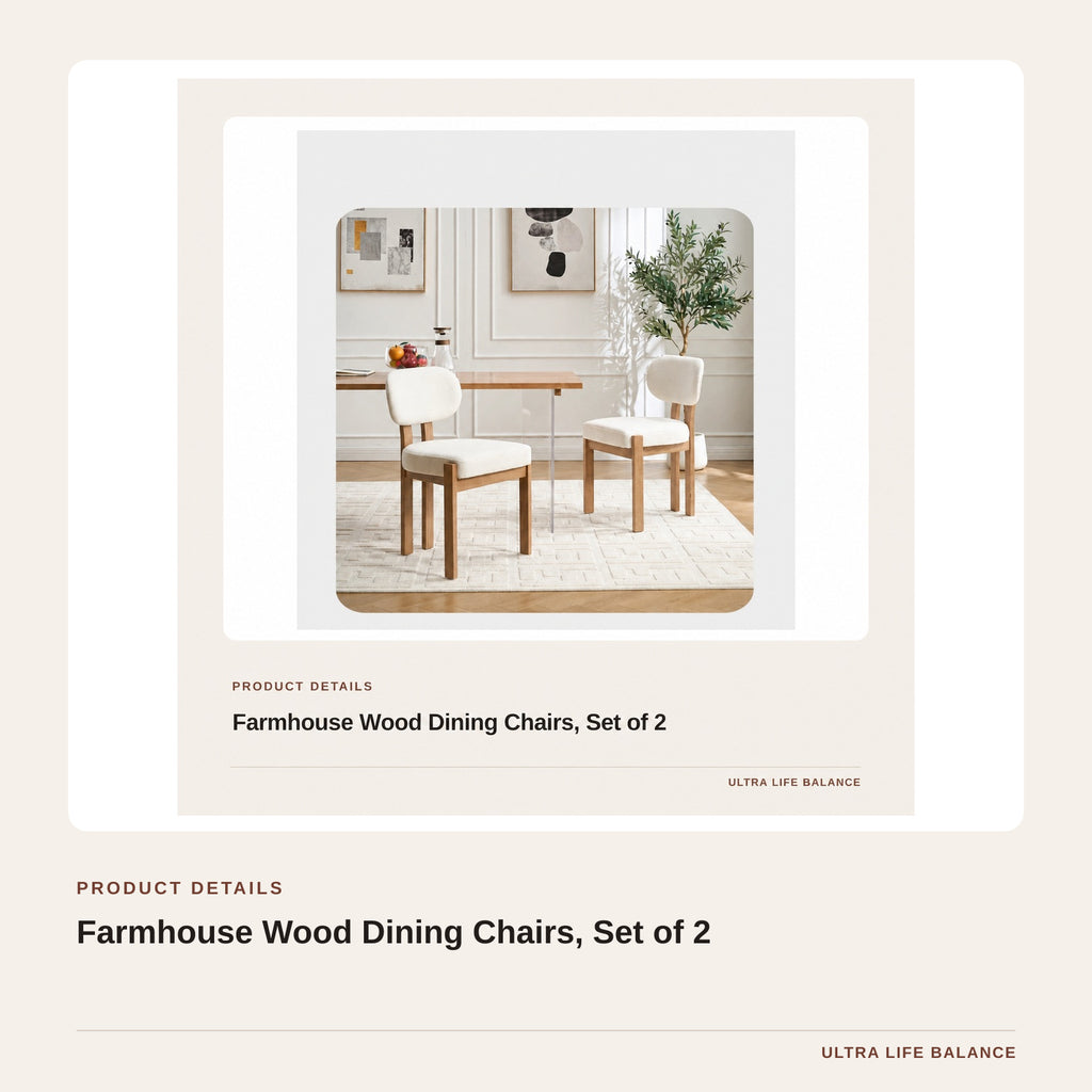 Farmhouse Wood Dining Chairs, Set of 2 product detail