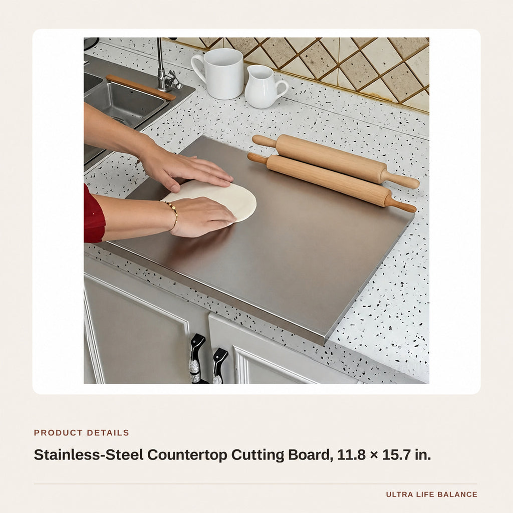 Stainless-steel countertop cutting board, 11.8 × 15.7 in., product detail