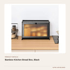 Bamboo Kitchen Bread Box, Black product detail