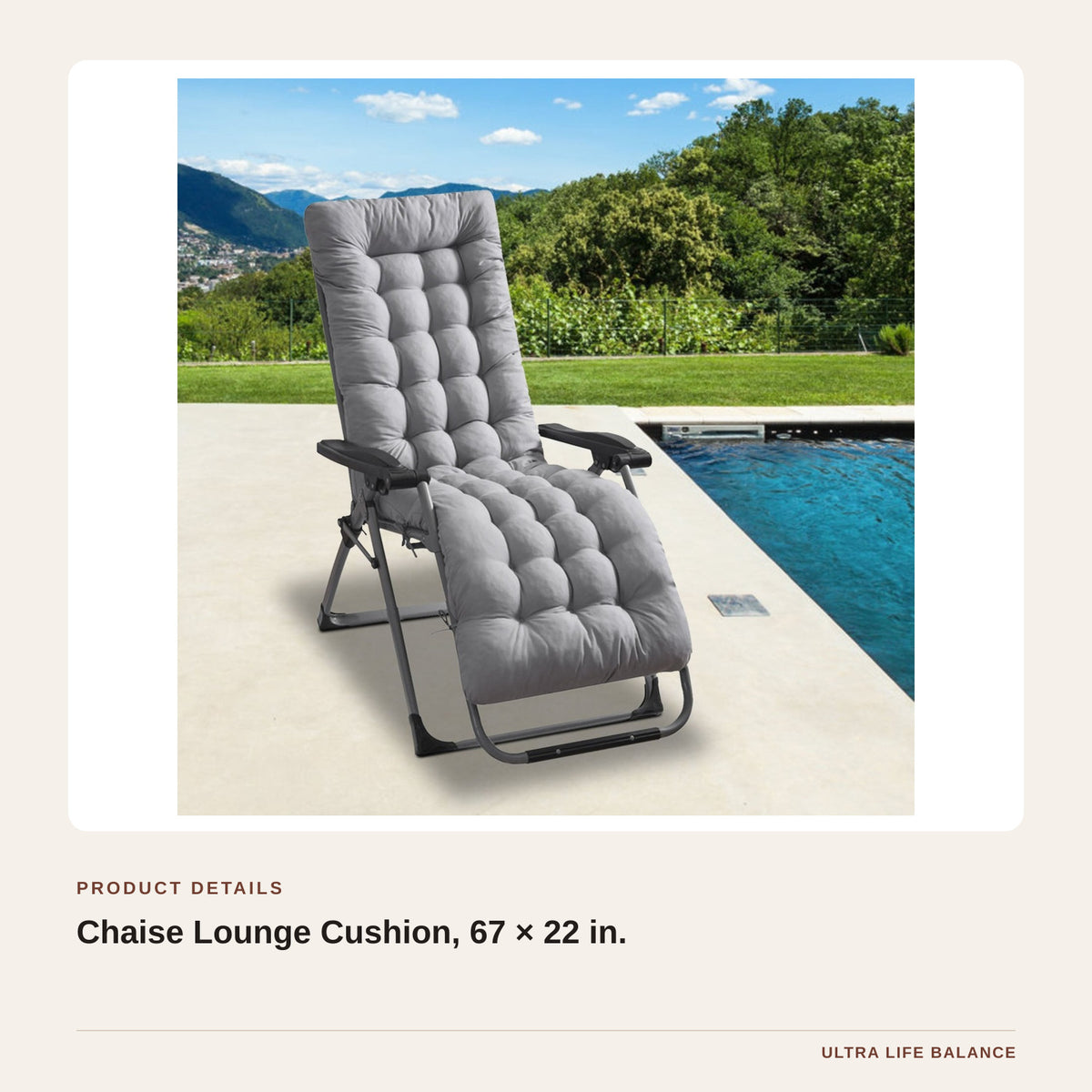 Chaise Lounge Cushion, 67 × 22 in. product detail