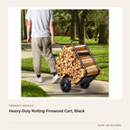Heavy-Duty Rolling Firewood Cart, Black product detail