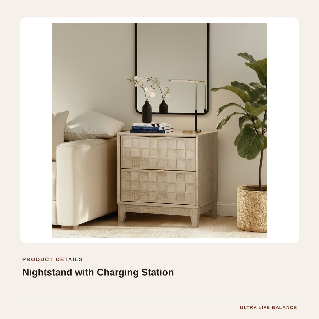 Nightstand with Charging Station product detail