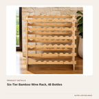 Six-Tier Bamboo Wine Rack, 48 Bottles product detail