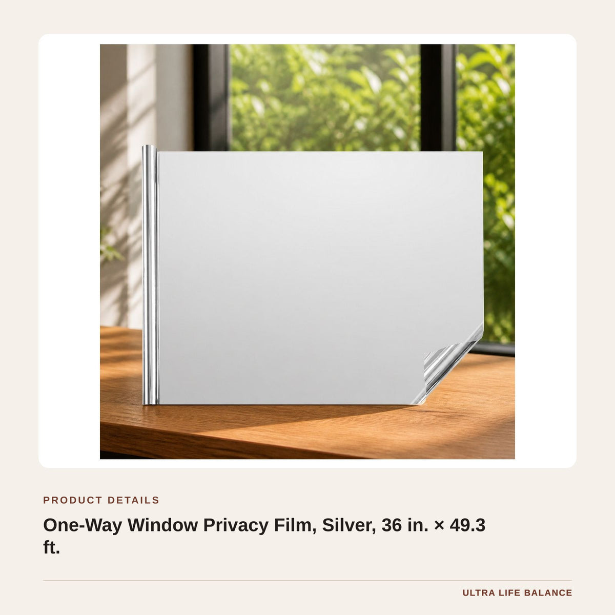 One-Way Window Privacy Film, Silver, 36 in. × 49.3 ft. product detail