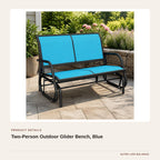 Two-Person Outdoor Glider Bench, Blue product detail