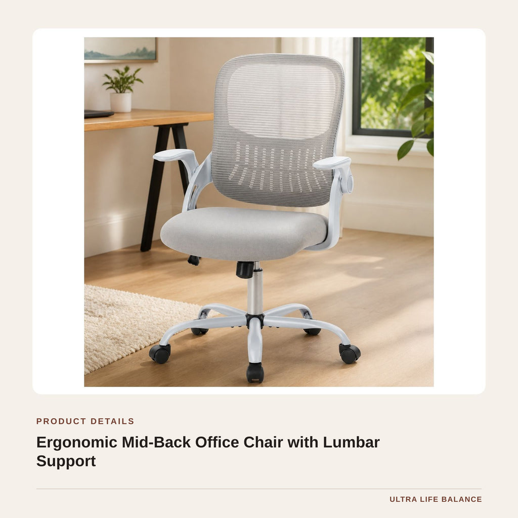Ergonomic Mid-Back Office Chair with Lumbar Support product detail