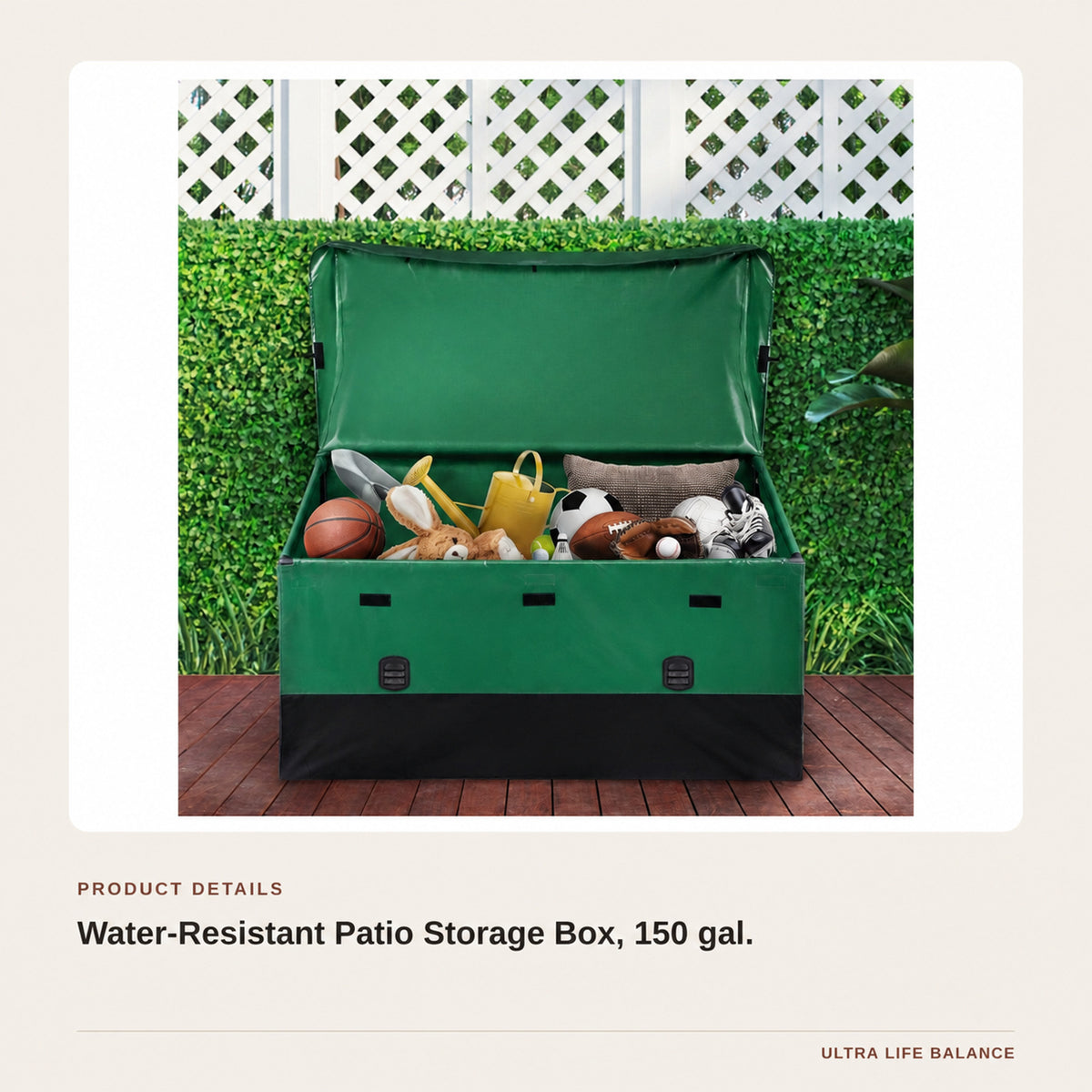Water-Resistant Patio Storage Box, 150 gal. product detail