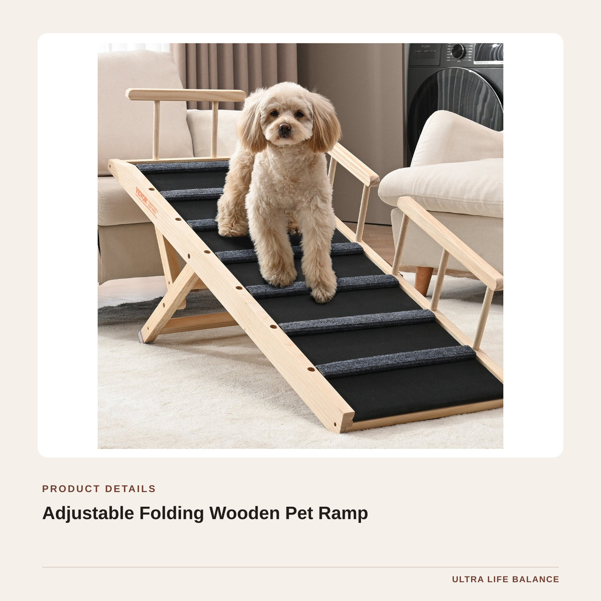 Adjustable Folding Wooden Pet Ramp product detail