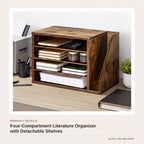 Four-Compartment Literature Organizer with Detachable Shelves product detail