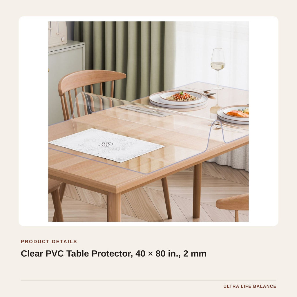 Clear PVC Table Protector, 40 × 80 in., 2 mm product detail