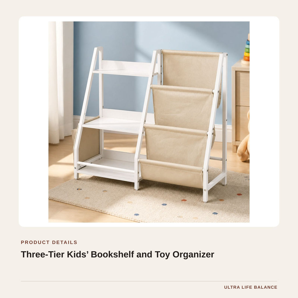 Three-Tier Kids’ Bookshelf and Toy Organizer product detail
