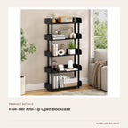 Five-Tier Anti-Tip Open Bookcase product detail