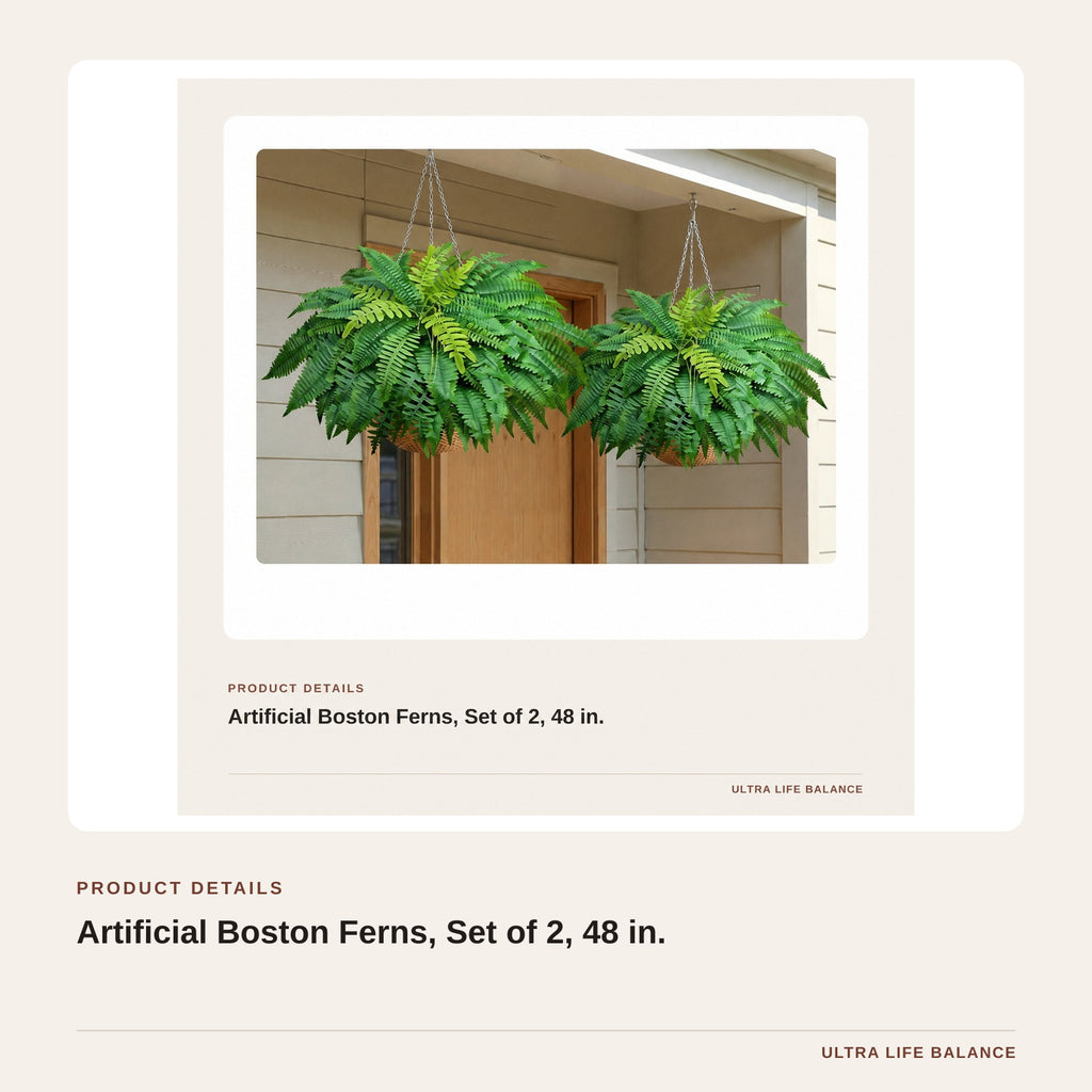 Artificial Boston Ferns, Set of 2, 48 in. product detail