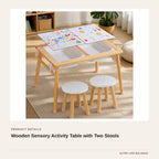 Wooden Sensory Activity Table with Two Stools product detail