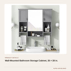 Wall-Mounted Bathroom Storage Cabinet, 35 × 28 in. product detail