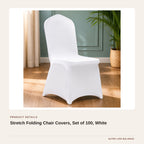Stretch Folding Chair Covers, Set of 100, White product detail