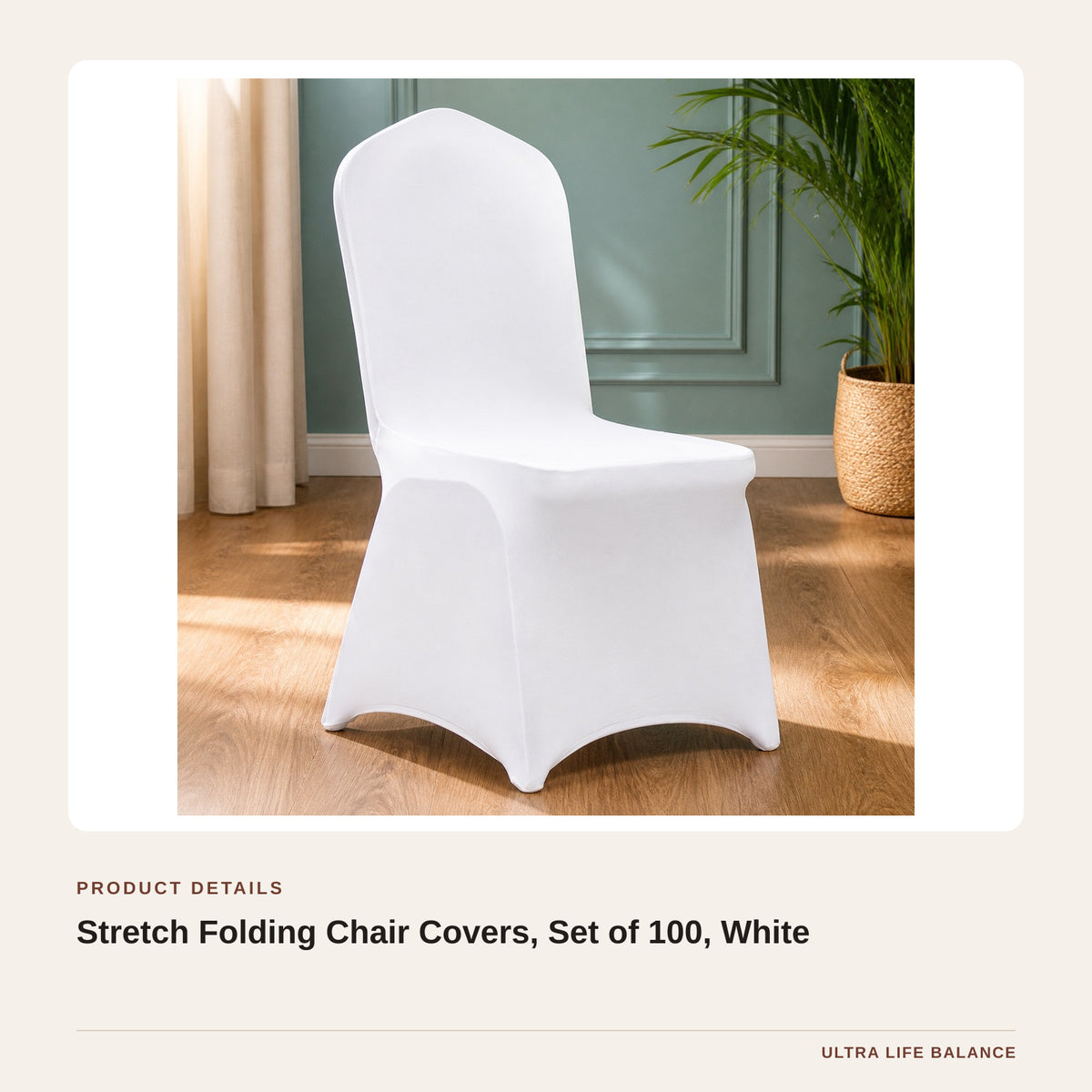 Stretch Folding Chair Covers, Set of 100, White product detail