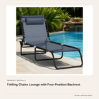 Folding Chaise Lounge with Four-Position Backrest product detail