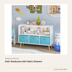 Kids’ Bookcase with Fabric Drawers product detail