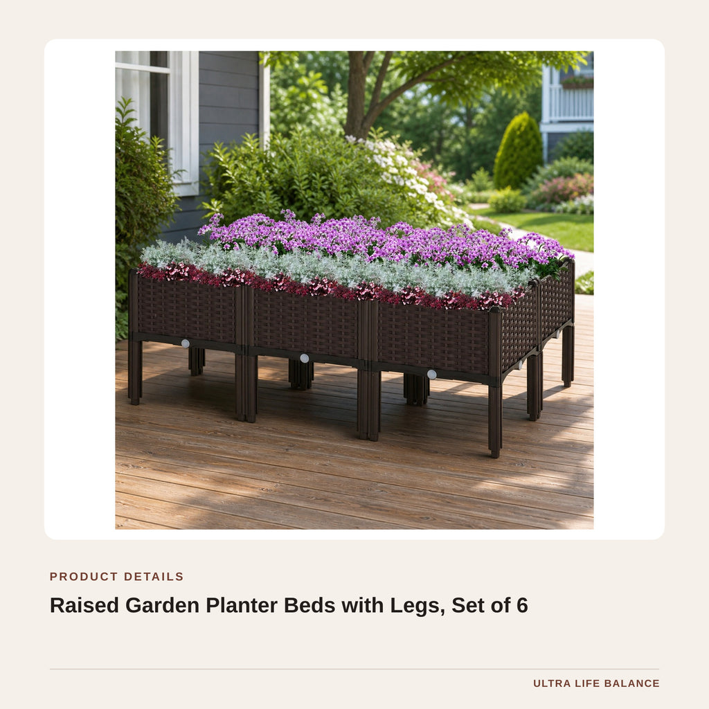 Raised Garden Planter Beds with Legs, Set of 6 product detail