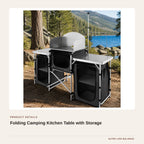 Folding Camping Kitchen Table with Storage product detail