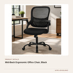 Mid-Back Ergonomic Office Chair, Black product detail