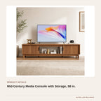 Mid-Century Media Console with Storage, 58 in. product detail