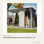 Galvanized-Steel Shed and Gazebo Combo, 5 × 3 ft. product detail