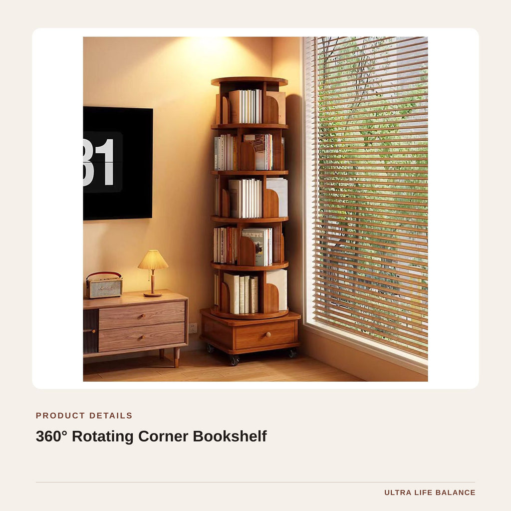 360° Rotating Corner Bookshelf product detail